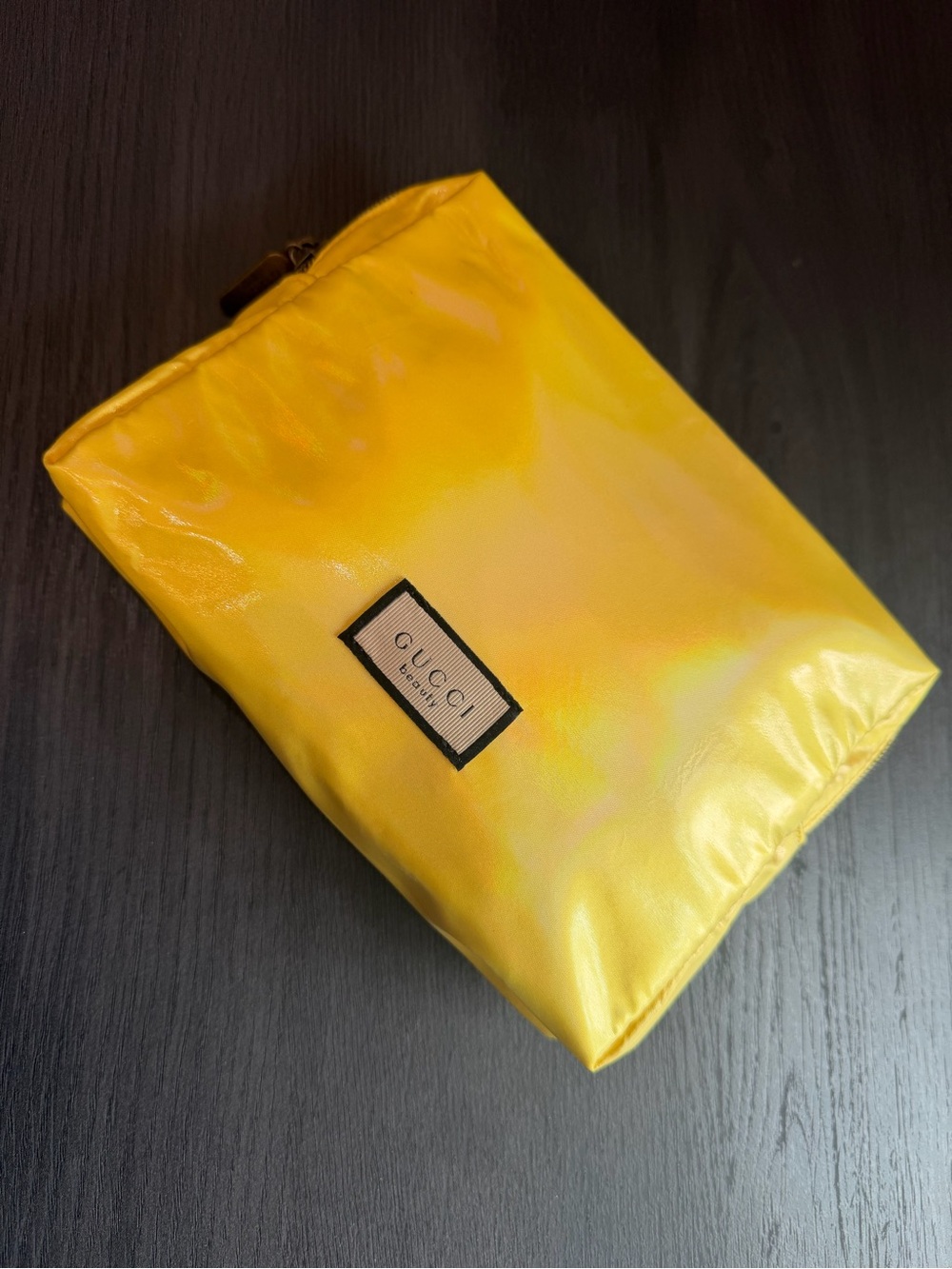 GWP/Gucci Glossy Yellow Zip Pouch